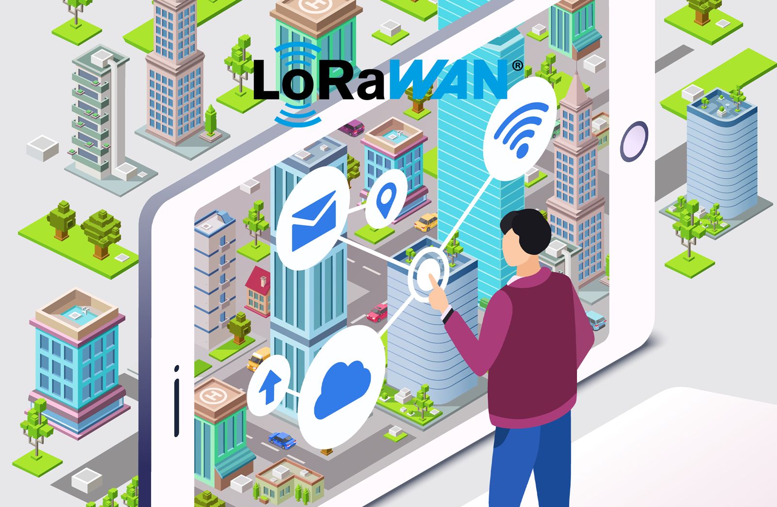 <strong>Smart City Lösungen</strong> mit <strong>LoRaWAN</strong> – den Weg in die Zukunft gestalten, ob mit bestehender oder neu anzuschaffender Infrastruktur.